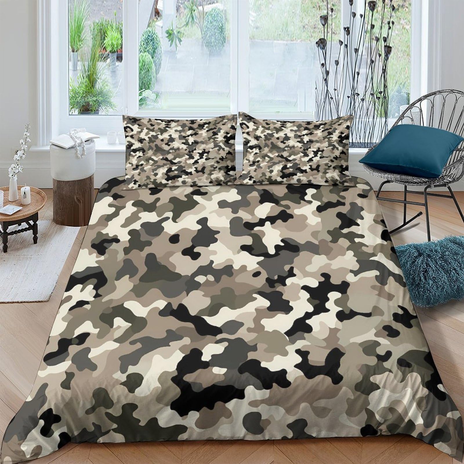 Ctjqhvkz Style-10 3D Printed Desert Camouflage Fitted Sheet Microfiber Soft Breathable Urban Camo Bed Cover For Bedroom Dorm Mattress Protection Decor Single（135X200cm）