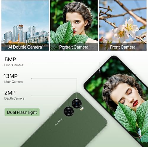 Miniatura 5 de UMIDIGI G3 Android 13 Teléfono celular desbloqueado Dual Sim 4G LTE, 4GB+64GB expandible 1TB con 4* A53-Cortex de 2.0GHz, 6.52 pulgadas HD, 13MB+5MB