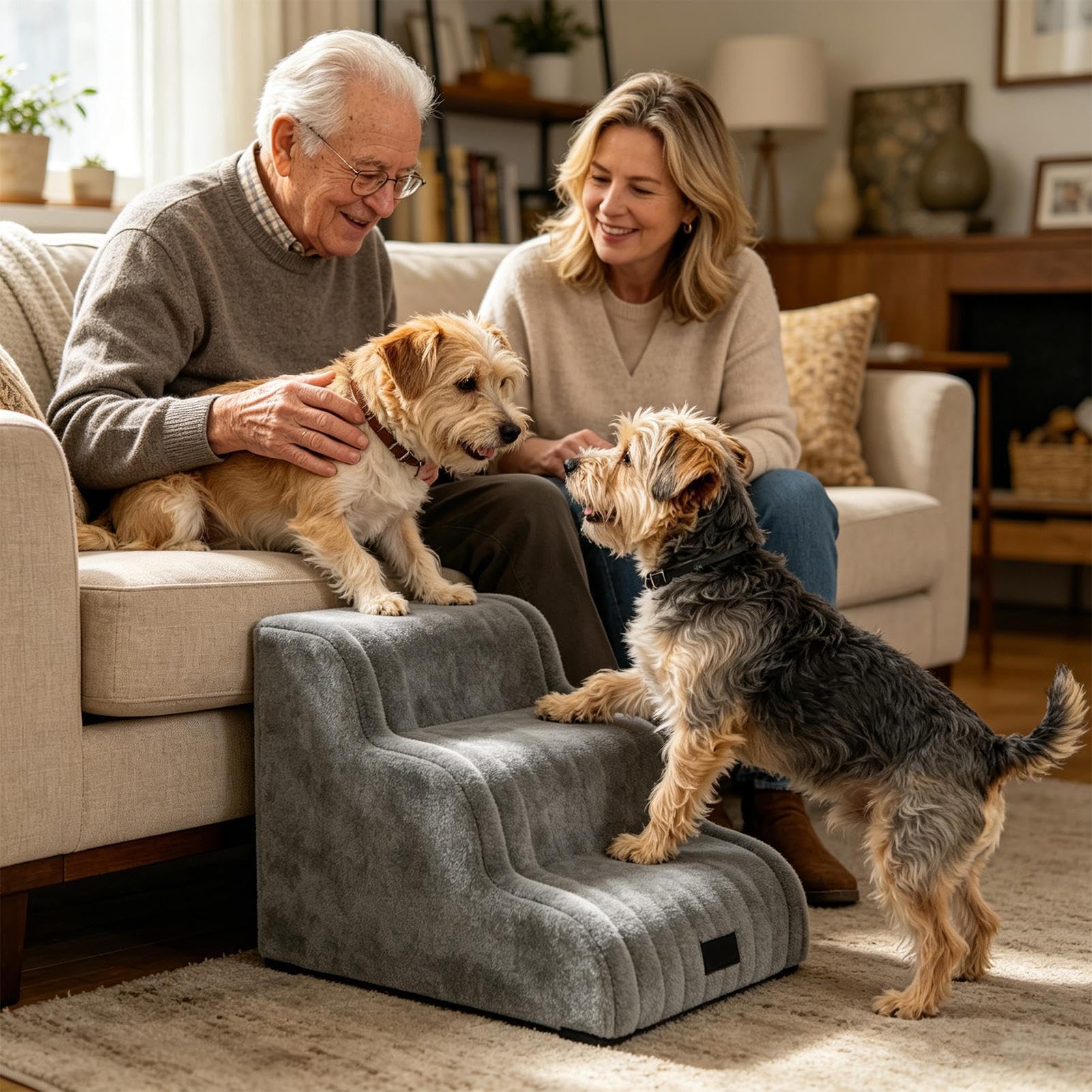 Rampa per Cani da Scaletta Lavabile Piccola per Animali | Gradini per Cuccie di Cani per Gatti di Piccola Taglia e Anziani Cuccioli Divano Poltrona Appartamento Balcone, Terrazza e
