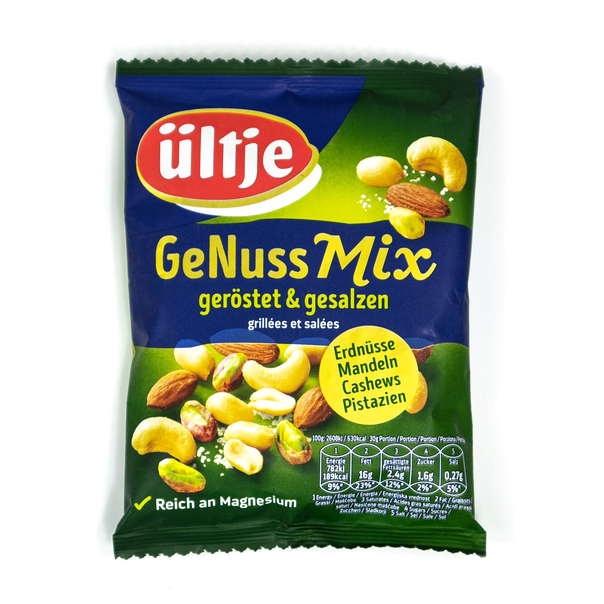 ültje - 12er Pack GeNuss Mix geröstet und gesalzen in 150 g Packung - Nussmix: Erdnüsse, Mandeln, Cashews und Pistazien ohne Schale in einem Mix vereint