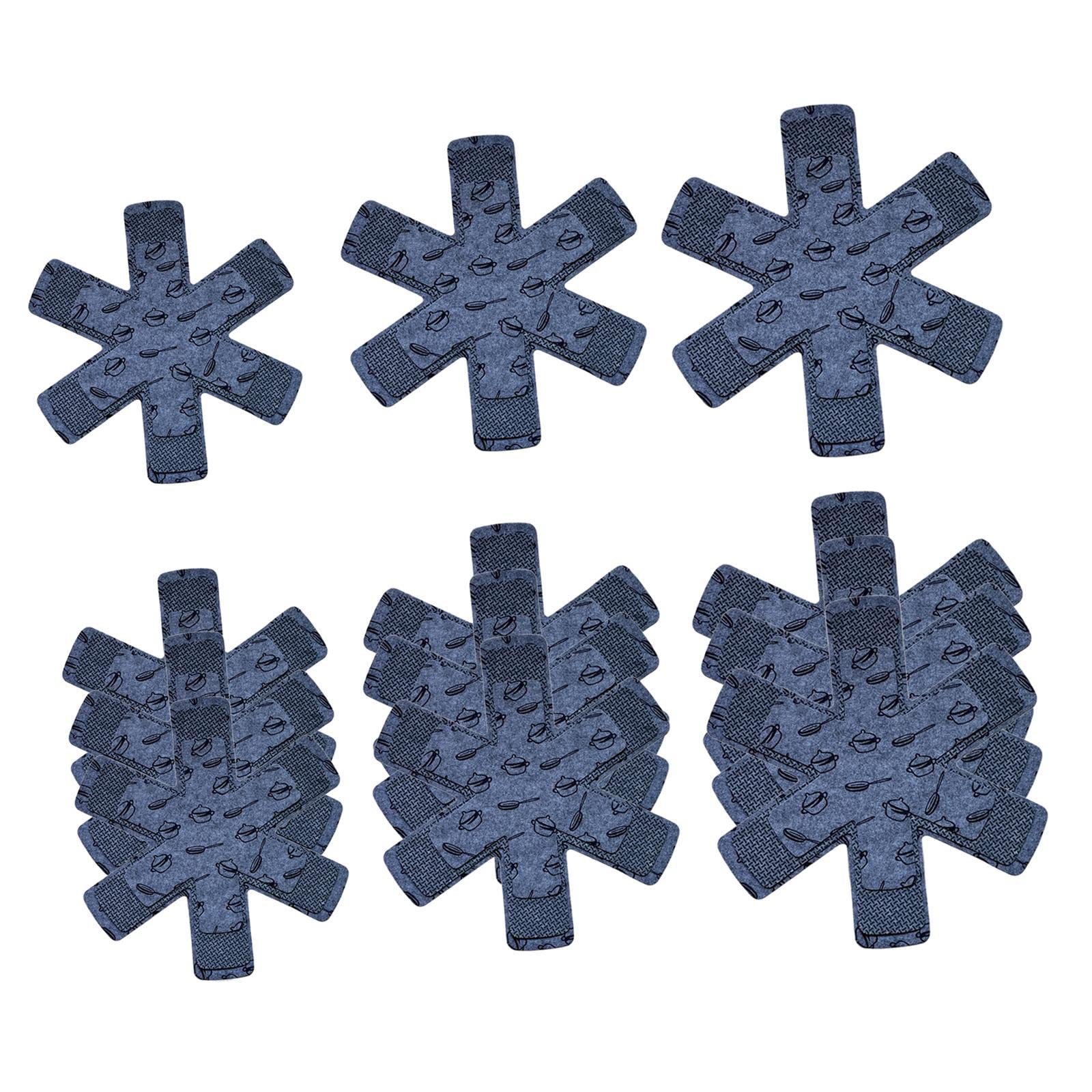 Juego de 5 protectores antideslizantes para sartenes y sartenes antiadherentes, color gris, 12 unidades