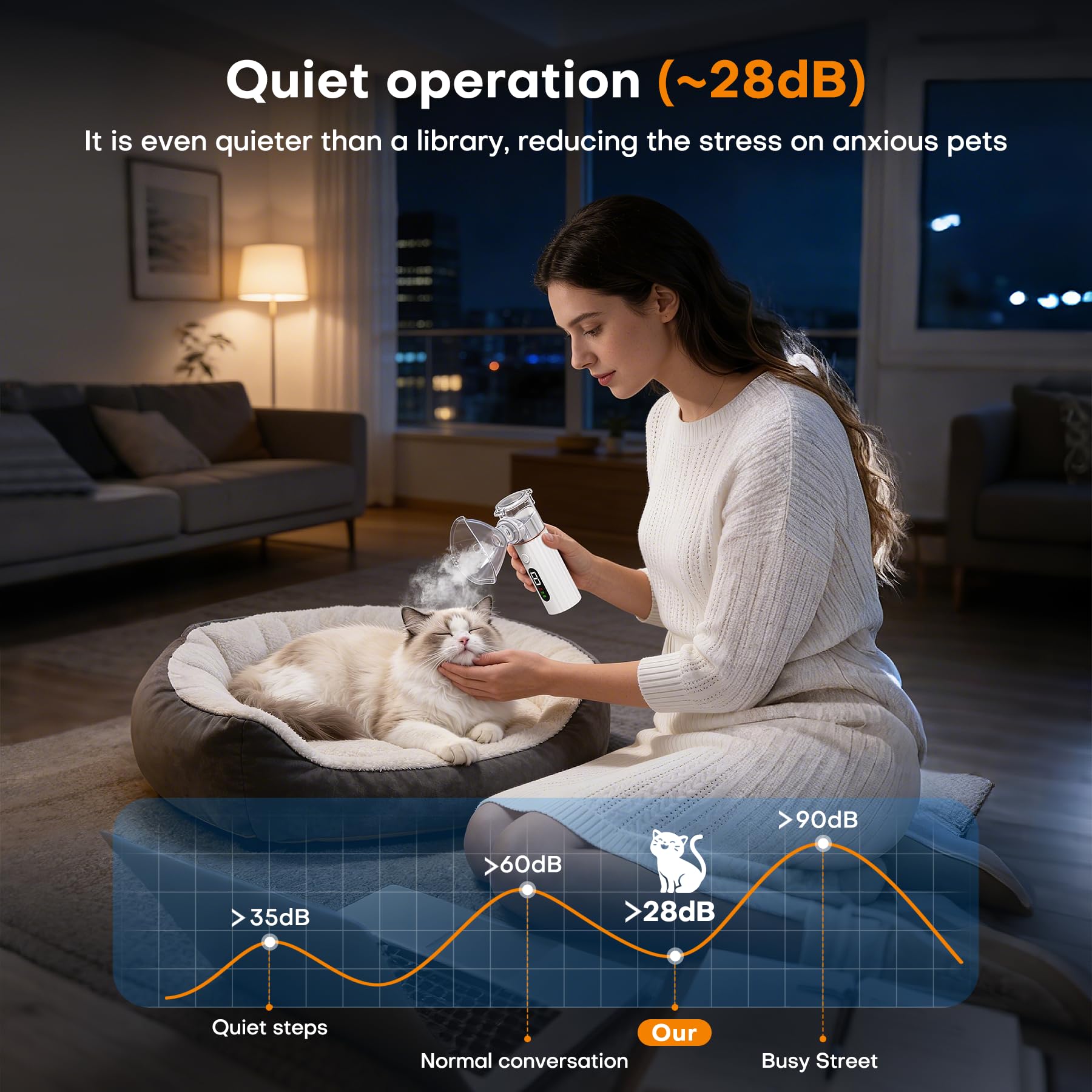 Cat Nebulizer for Breathing Problems, Low-Noise pet Spray, Suitable for Cats and Dogs (Small Cats and Small Dogs) — view 4
