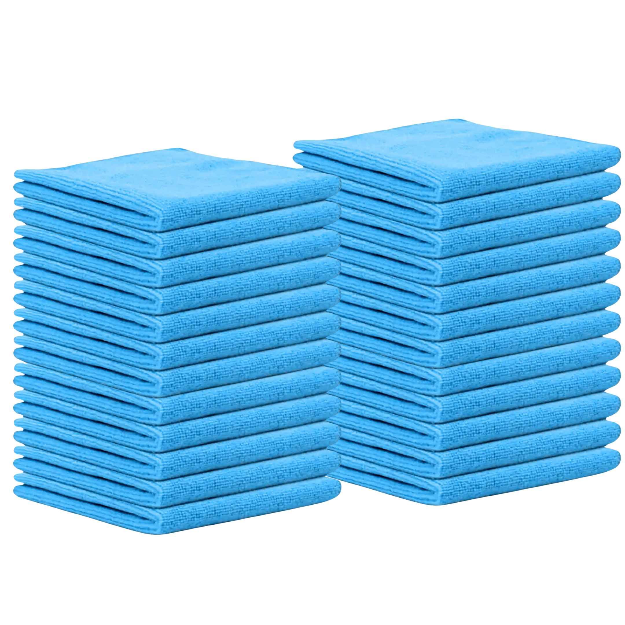 Paño de limpieza de microfibra, trapo de limpieza para cocina, toallas de limpieza para automóviles (24, azul)