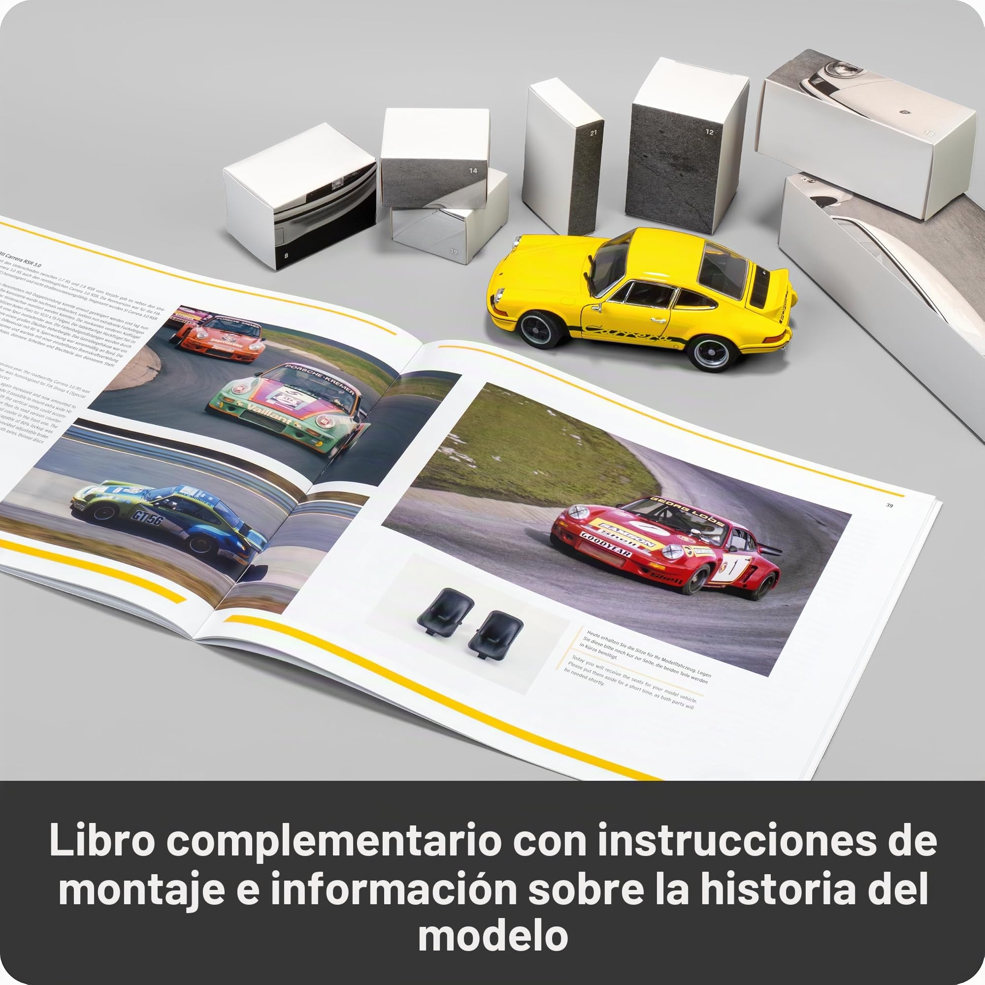 FRANZIS Calendario de Adviento Porsche 911 Carrera RS 2.7 67273 a escala 1:24, incluye base de sonido y libro de 52 páginas