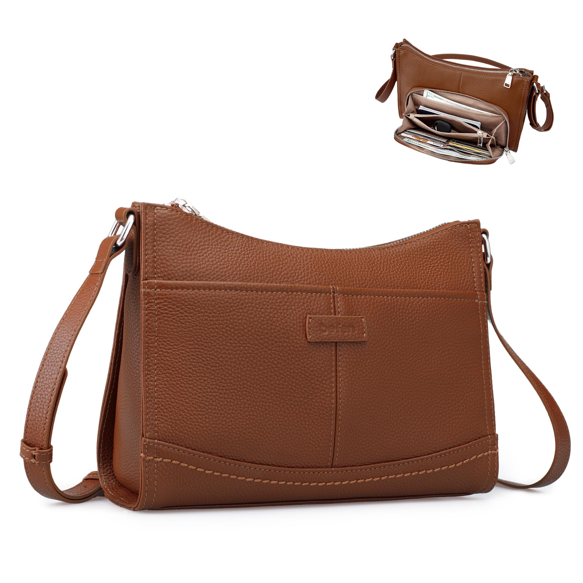 befen Genuine Leather Crossbody Purses for Women