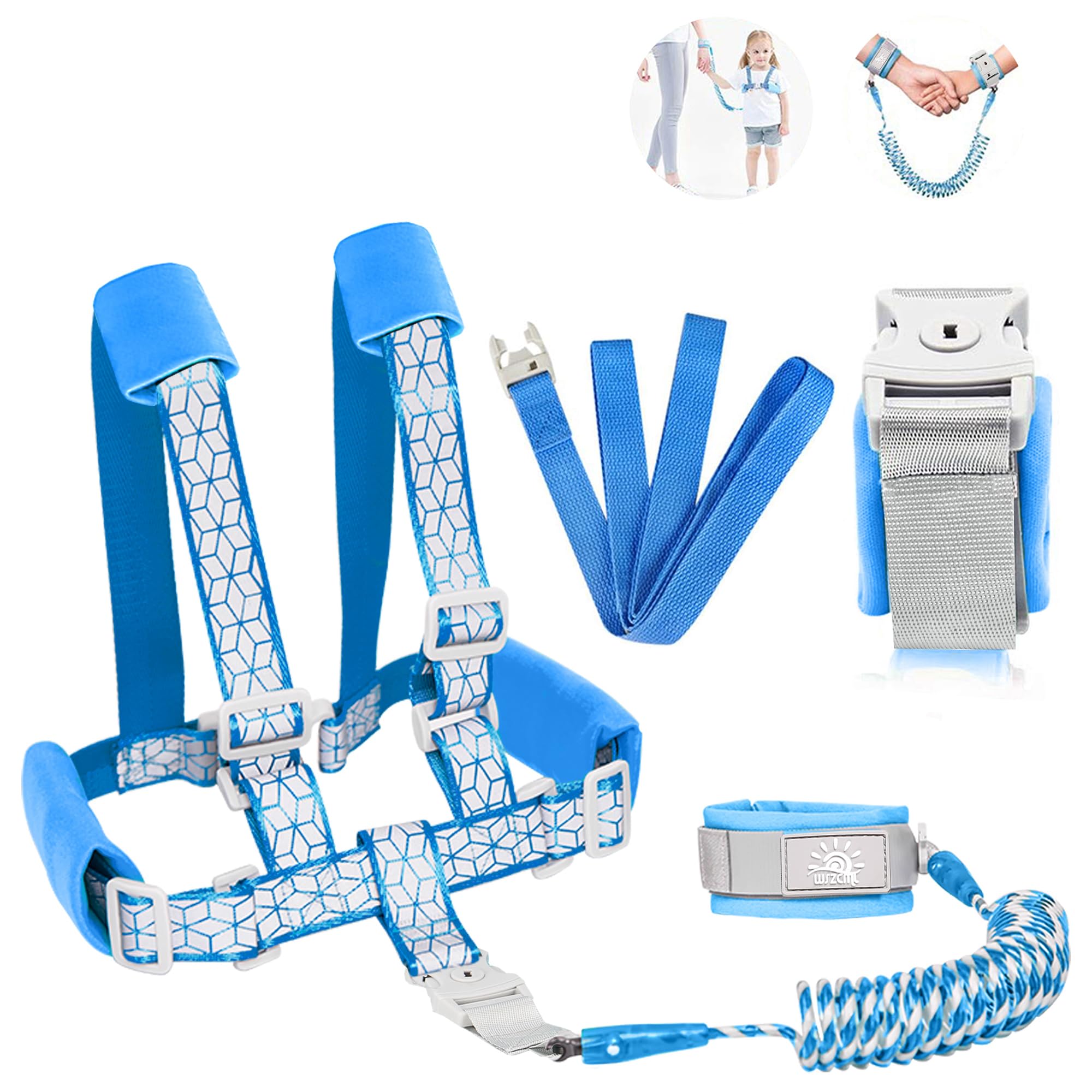 Toddler Leash for Walking, Toddler Safety Harnesses Leashes, Safety Harness with Lock for Kids, Anti Lost Wrist Link for Toddlers ，Upgrade with Reflective Tape Liner（6.5ft）for Kids