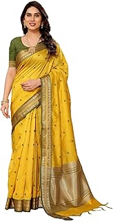 sidhidata Women's Cotton Silk Jacquard Boardered Saree With Unstitched Blouse Piece (Kalyani)-picture-11