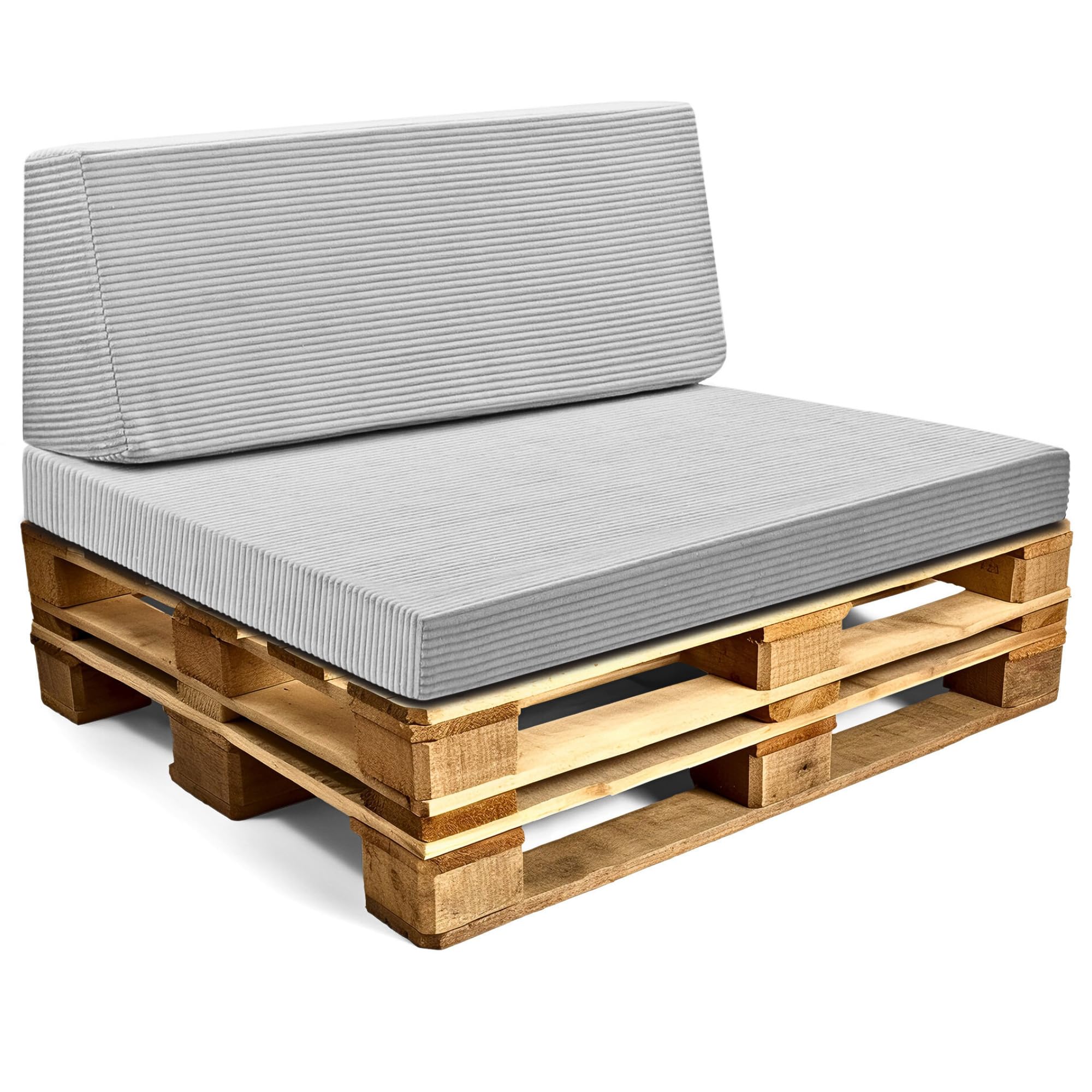 Paletkussens Outdoor Europallet Set: Zitkussen 120x80 cm en Rugkussen 120x40 cm met hoes - Schuimrubber zitkussen voor pallets en palletbank Grafiet Paletkussens Outdoor Europallet Set: Zitkussen 120x80 cm en Rugkussen 120x40 cm met hoes - Schuimrubber zitkussen voor pallets en palletbank Grafiet