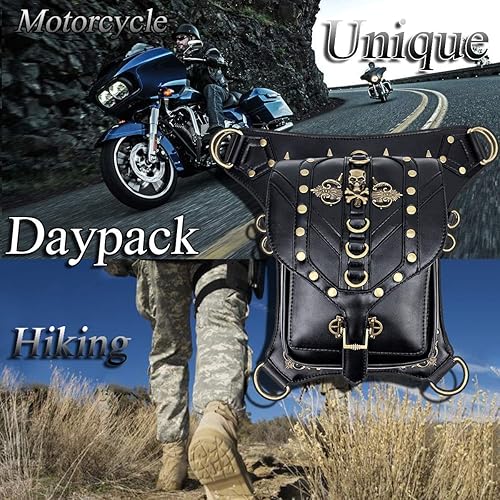 Miniatura 5 de Rebajas Cyber Monday Ofertas Venta Steampunk Riñonera Bolso para cintura Moda Gótico Hombro Bandolera Bandolera Muslo Pierna Capucha Bolsa de Viaje