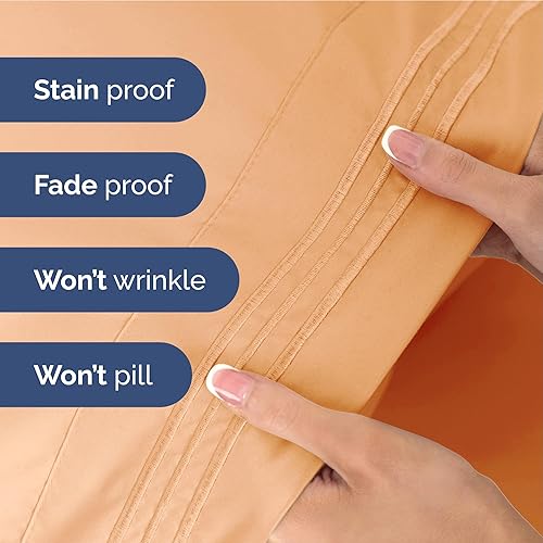 Vista 915 de Juego de sábanas de 4 piezas tamaño king, extrasuaves, transpirables y refrescantes con esquinas profundas, sábanas de fácil ajuste y sin arrugas