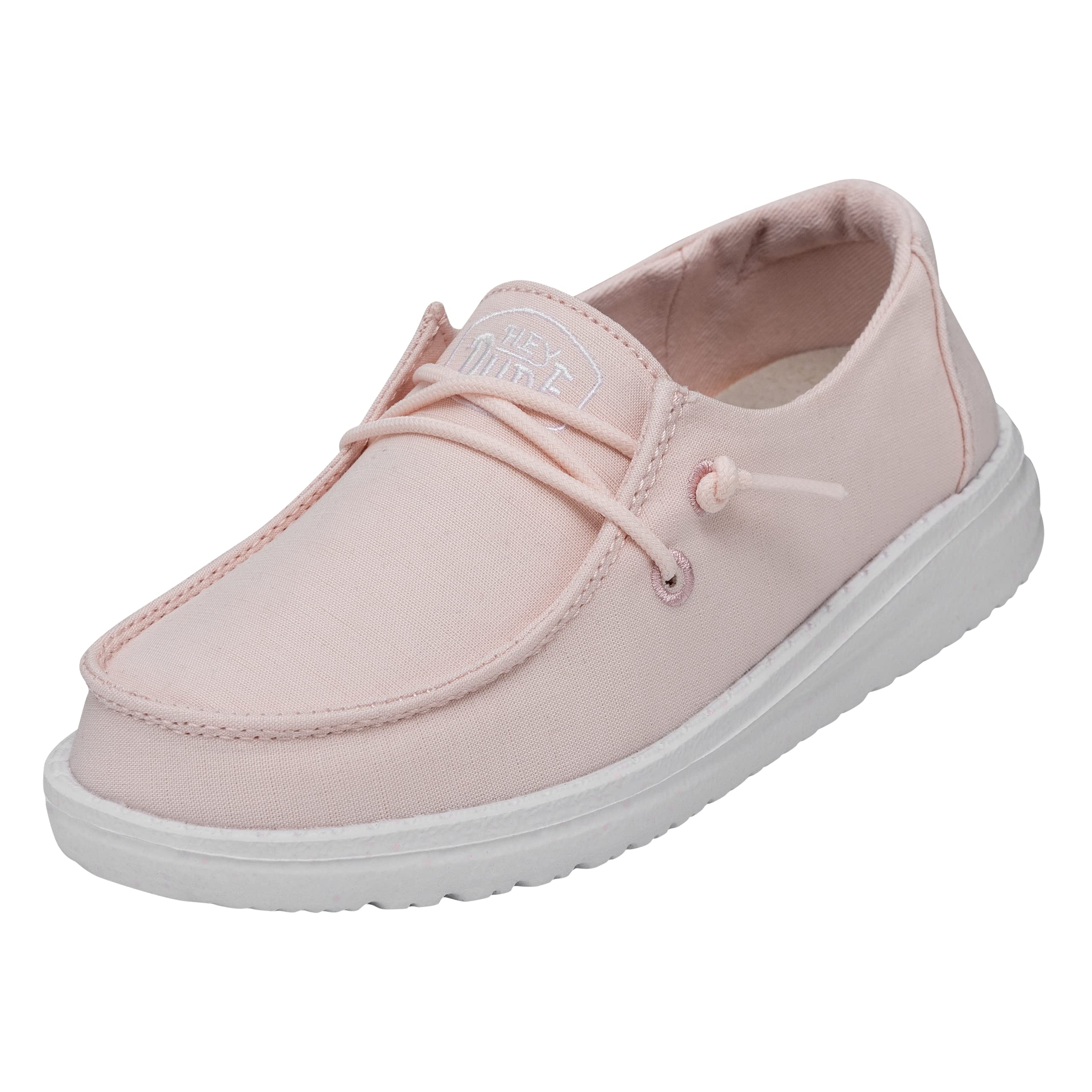 HEYDUDE Wendy Youth Slub Canvas Moccasin, Pink, 36 EU, Pink, 3 UK