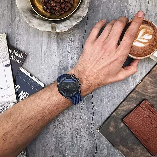 Vista 7 de ULLCHRO Correa de reloj de nailon de repuesto para reloj de lona, ejército militar, para hombres y mujeres, 0.709 in, 0.787 in, 0.866 in, 0.945 in