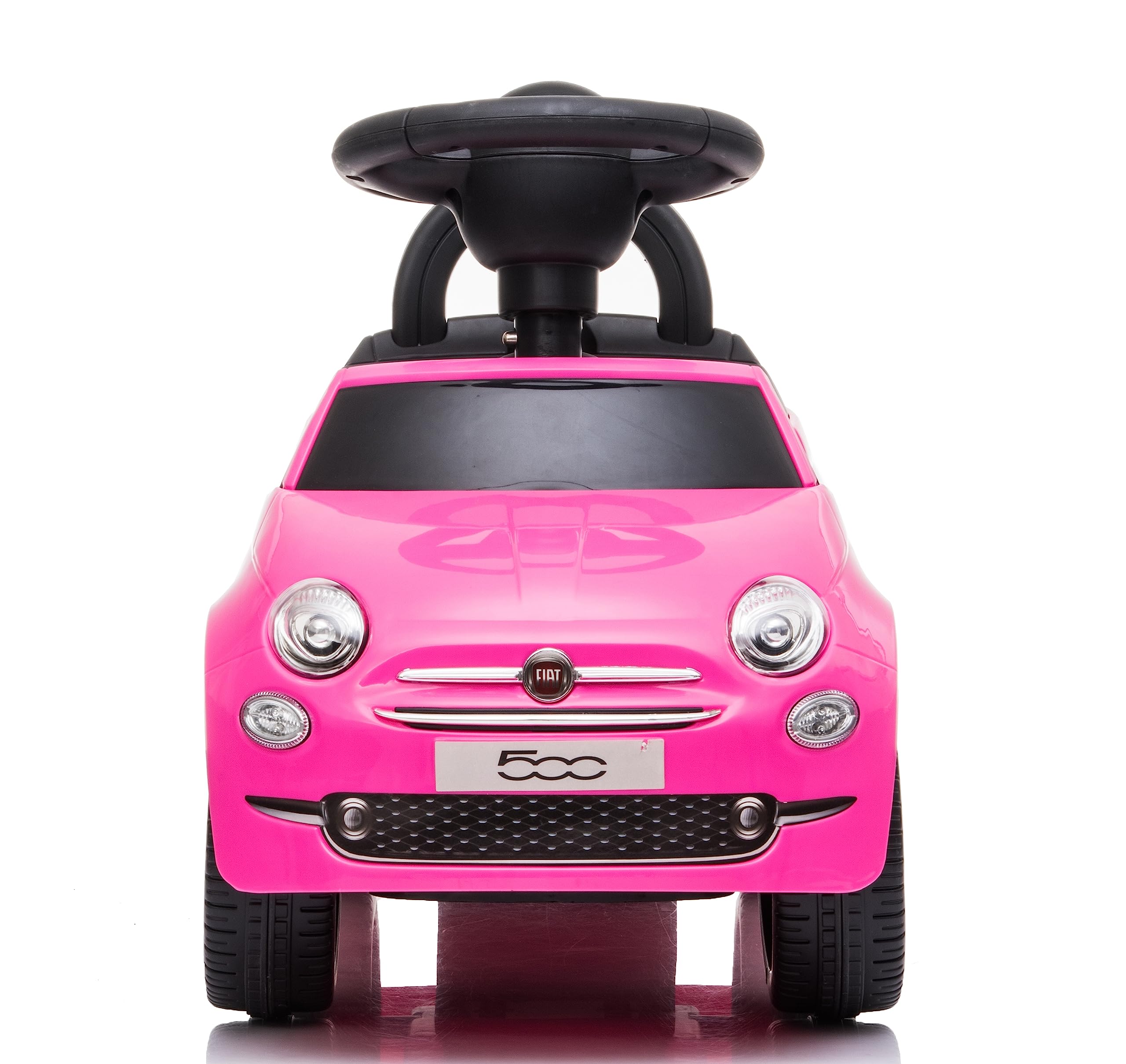 Primi Passi Macchinina Cavalcabile Fiat 500 per Bambini da 12 a 36 Mesi con Suoni e Clacson Sistema Antiribaltamento Vano Portaoggetti Schienale Gioco per Imparare a Camminare (Rosa)