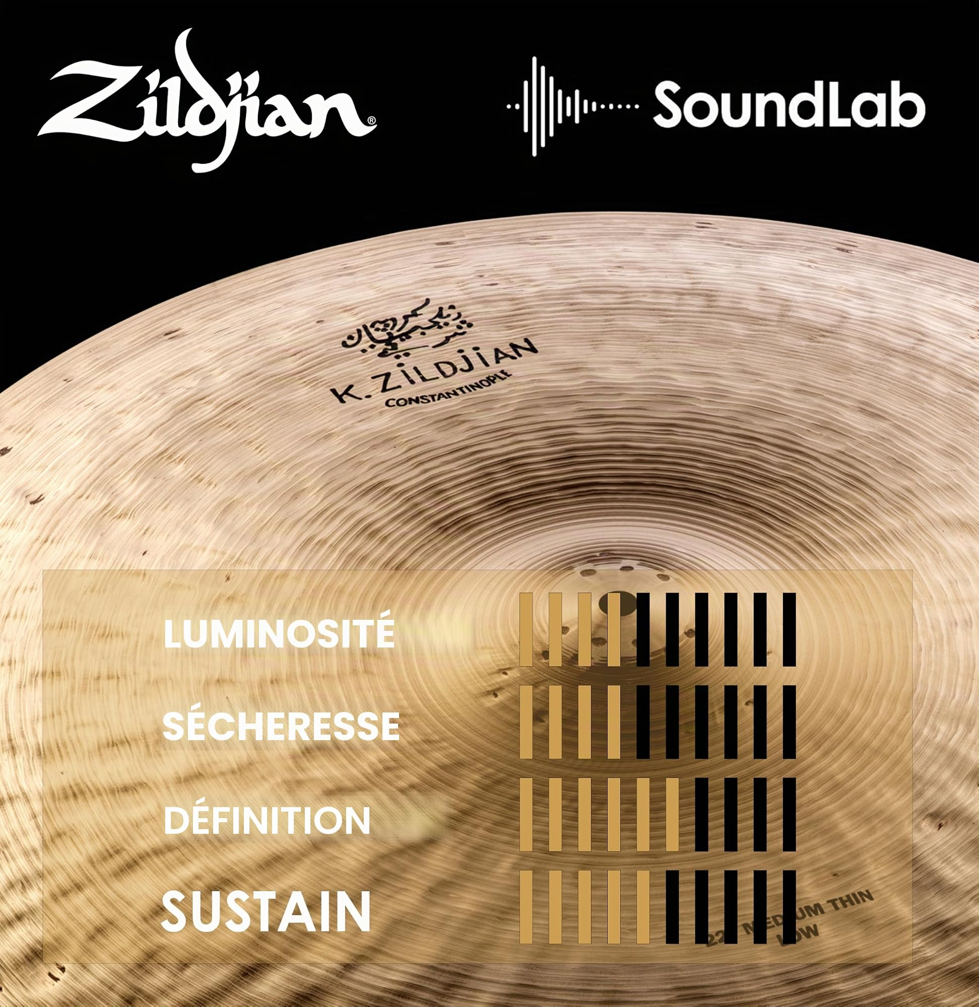 Zildjian K Constantinople Series - 22" Medium Thin Low Ride Cymbal