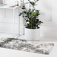 Vista 4 de Rugs.com Soft Touch Shag Collection - Alfombra de pasillo de 6 pies, color gris humo, perfecta para pasillos y entradas