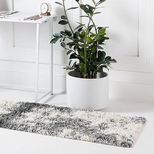 Miniatura 4 de Rugs.com Soft Touch Shag Collection - Alfombra de pasillo de 6 pies, color gris humo, perfecta para pasillos y entradas