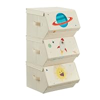 SONGMICS Organizzatori per Bambini, 3 Scatole Portaoggetti Impilabili
