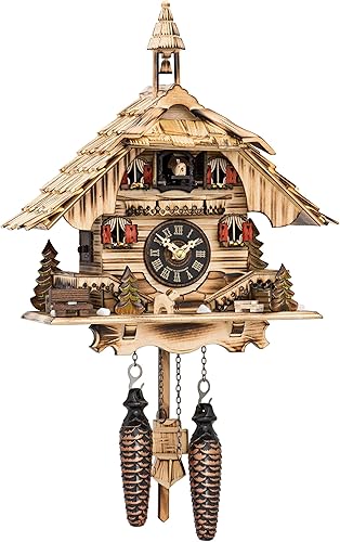 Engstler Reloj de cuco de cuarzo Casa de la Selva Negra con música