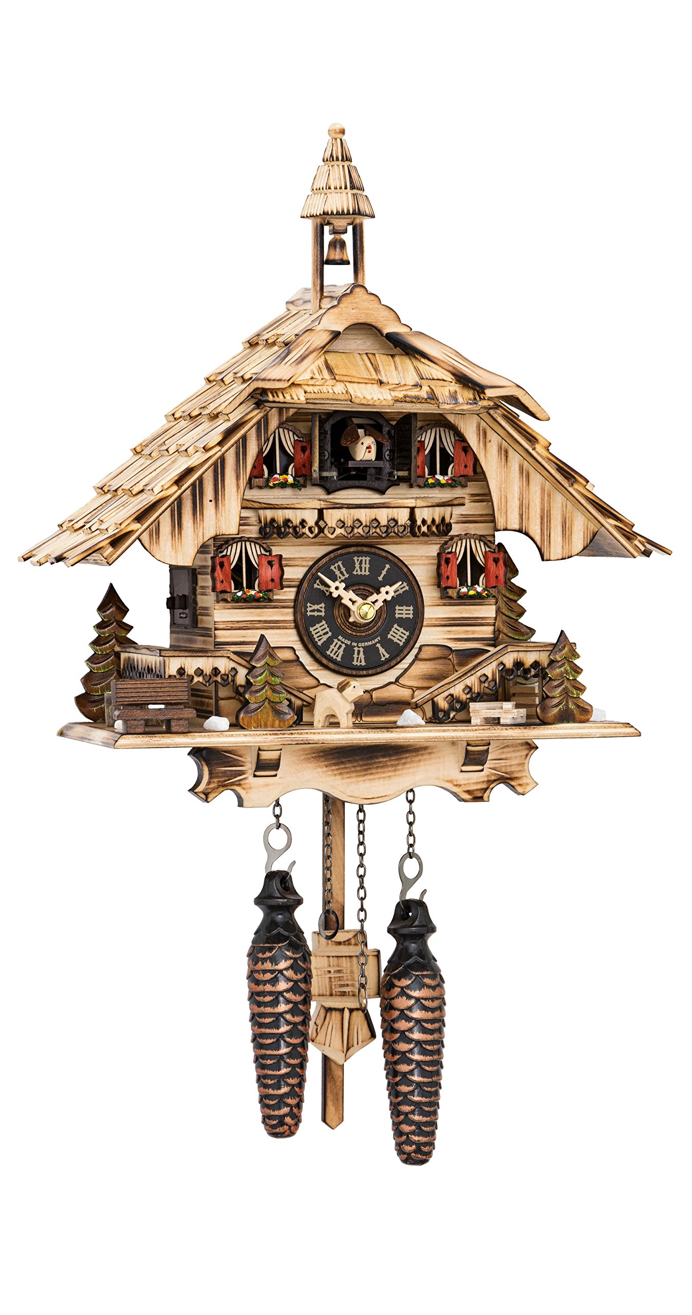 Engstler Pendule à Coucou à Quartz Maison de Forêt Noire avec Musique