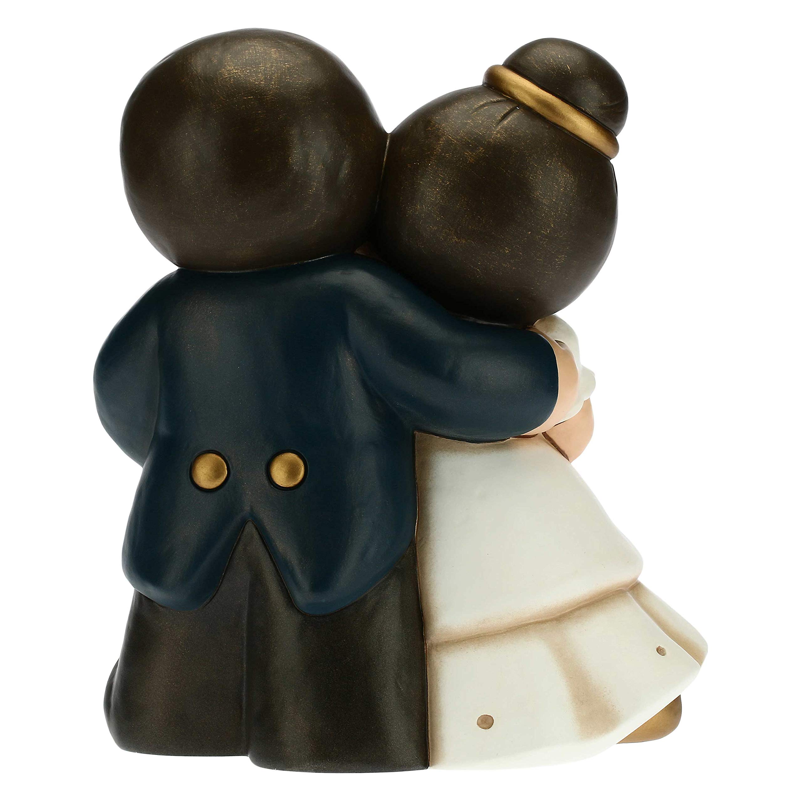 Bomboniera Sposi In Viaggio THUN - Coppia Con Valigia In Ceramica Dipinta A Mano