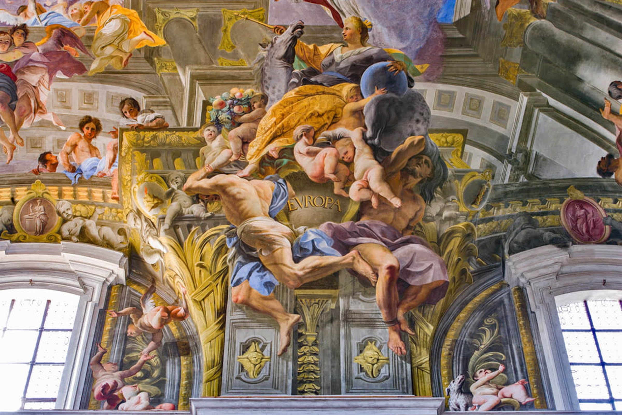 ARTXLXXBN Famous Art Print Poster Vintage Wall Art Europe Detail of the Allegories of the Continents by Andrea Pozzo Canvas Art Poster for Home Decor 60x90cm