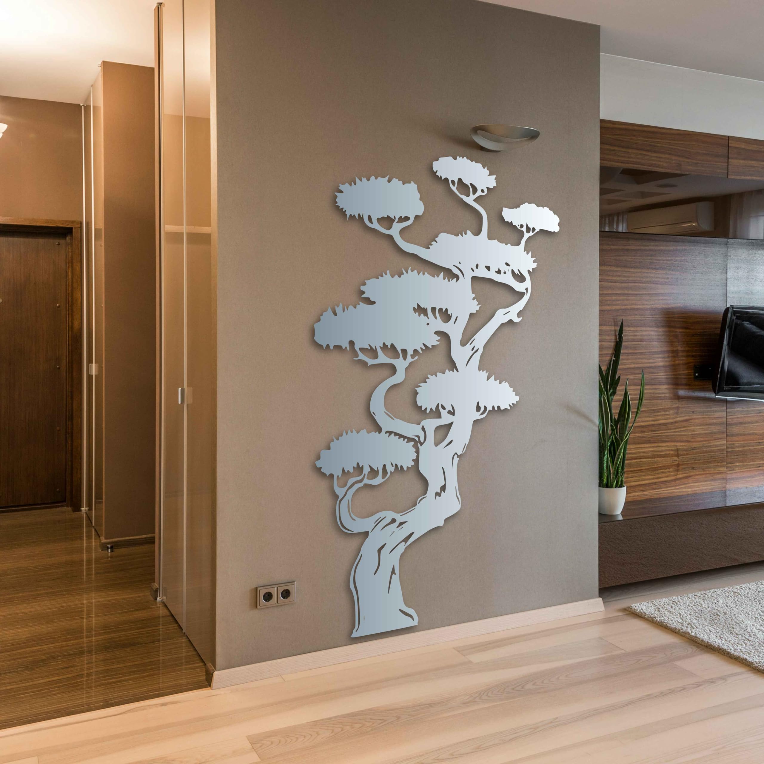 KAWA METALWORKS Extra großer Baum aus Metall, Wanddekoration, Bonsai-Baum, Metall-Wandkunst für drinnen und draußen, Einweihungsgeschenk für Naturliebhaber, Bauernhaus – Hütte Wandkunst