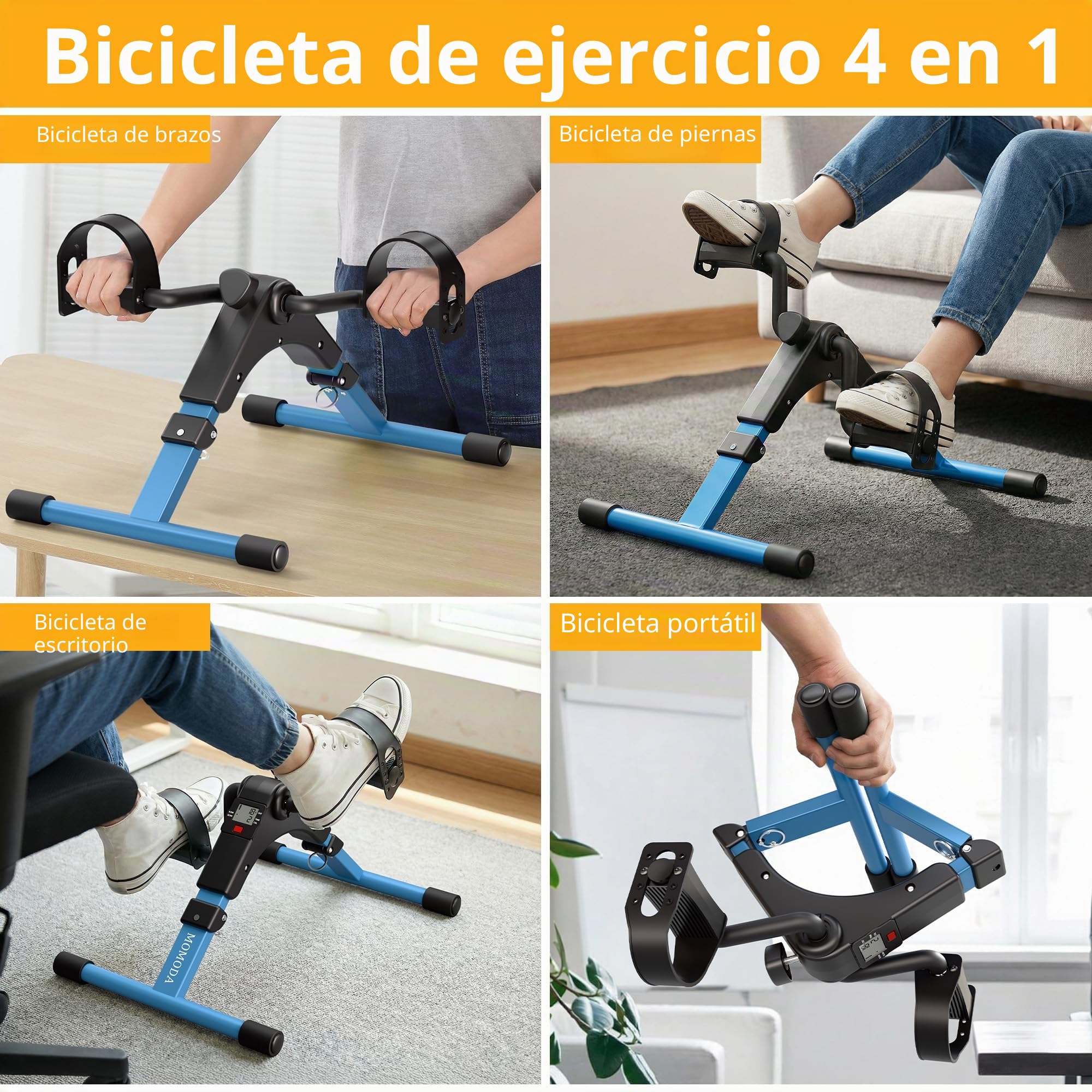 Pedal Ejercicio Terapia Bicicleta para Pata y Brazo con Monitor LCD Plegable