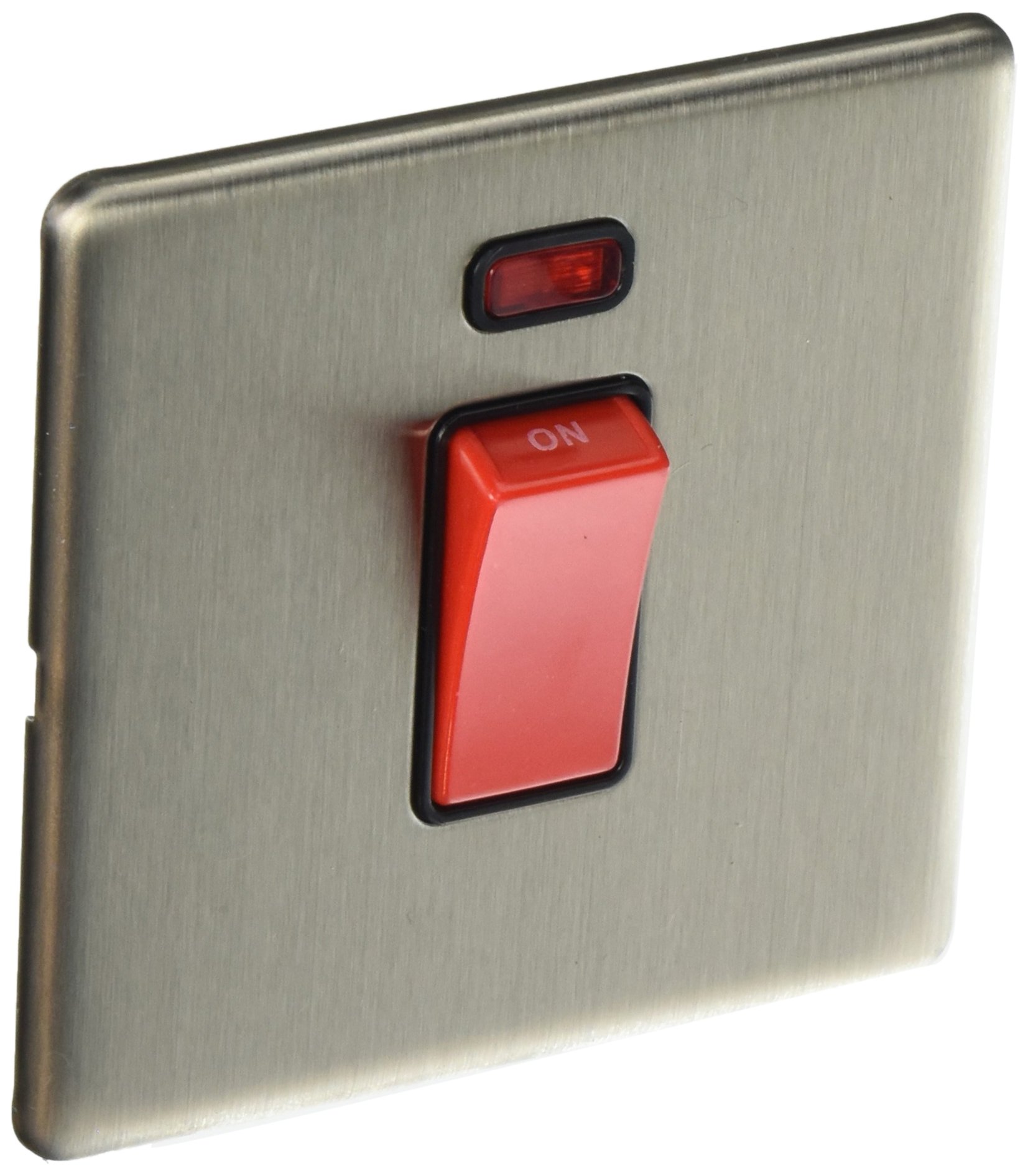 Aet Chrome Slcswbl 1 Gang 45 A Screwless Cooker Switch With Black Insert