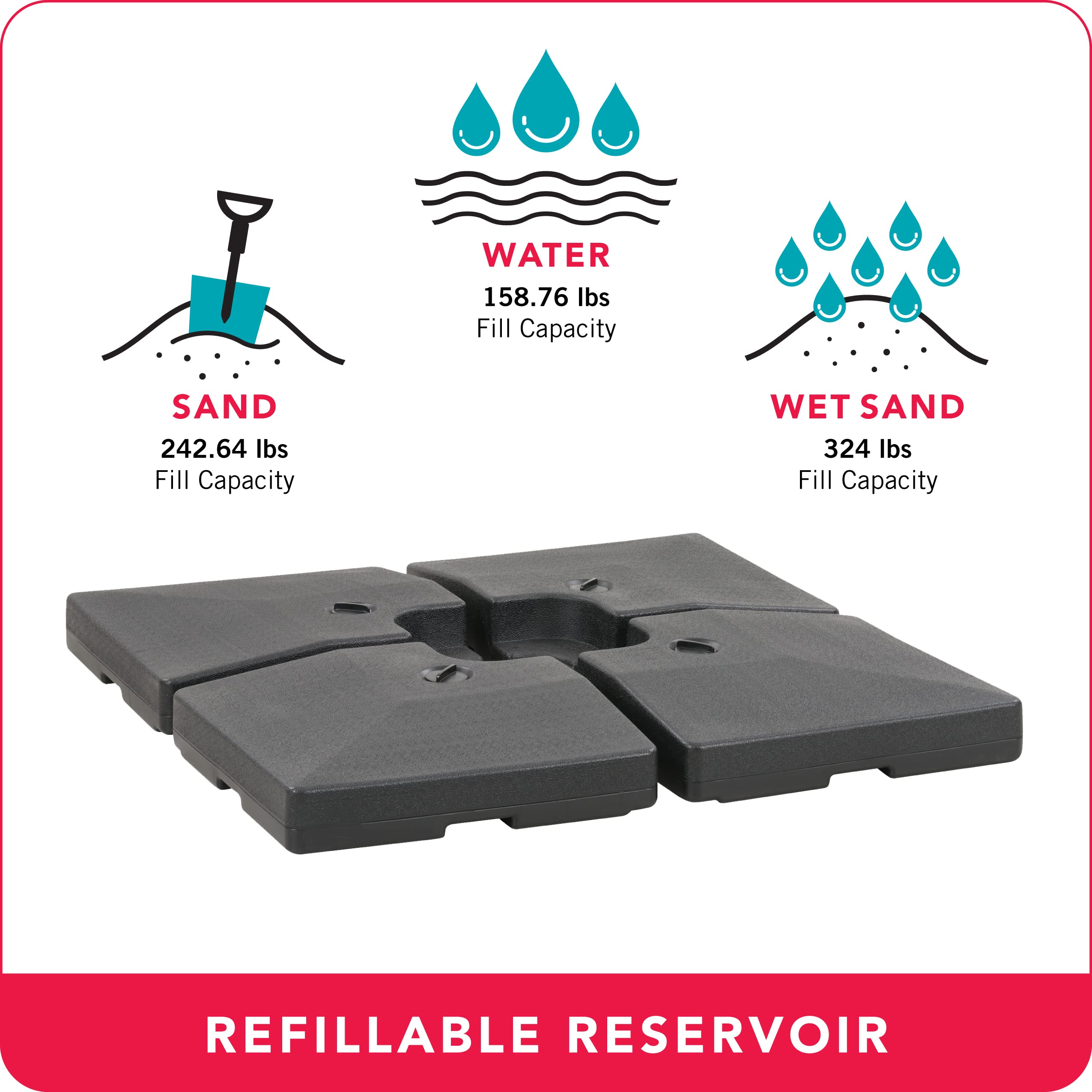 CorLiving PPU-904-U Deluxe Patio Base for Heavy and Offset Umbrellas Clothing, Shoes & Accessories