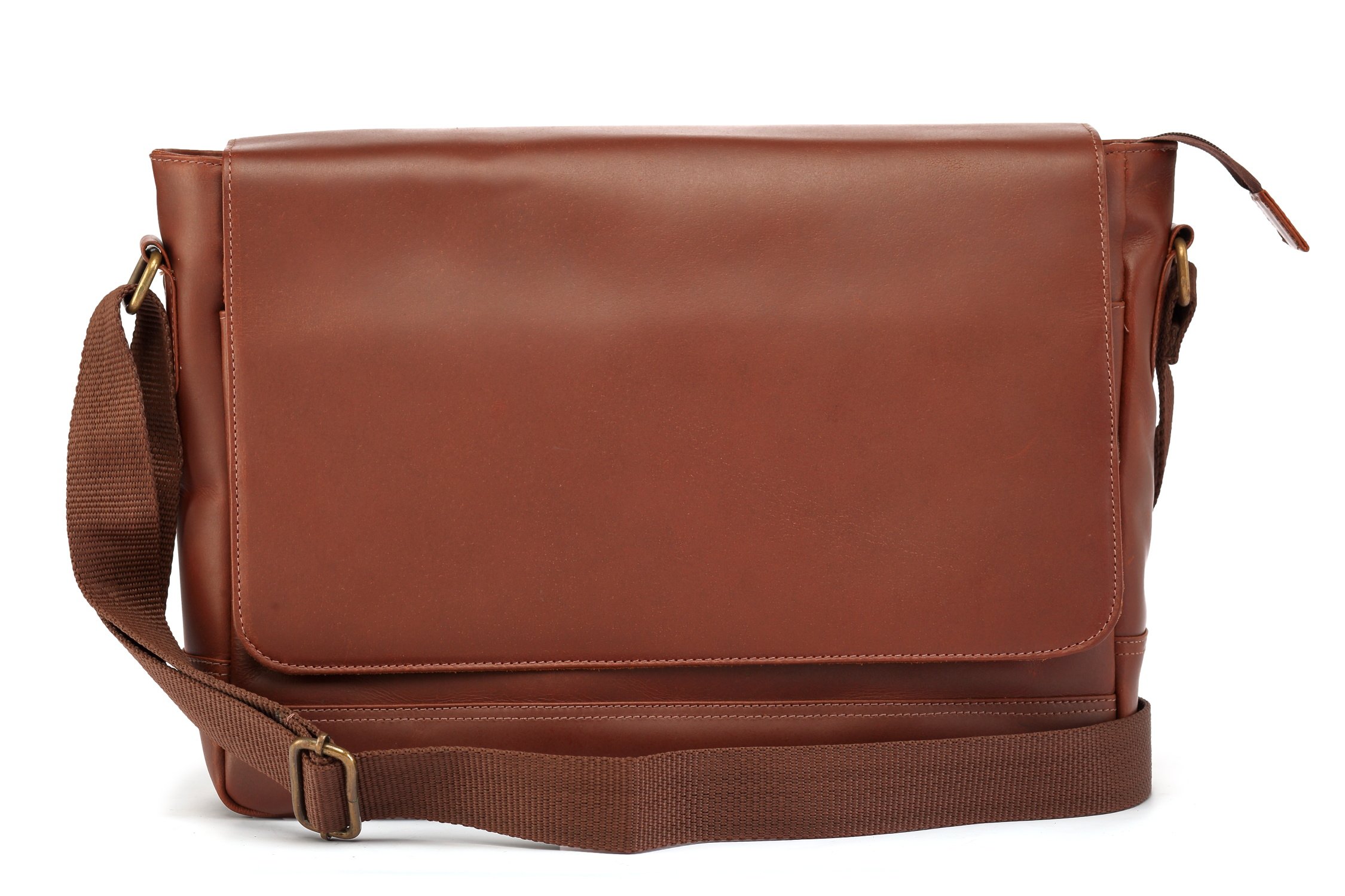Genuine Leather Laptop Bag (Brown)-image-0