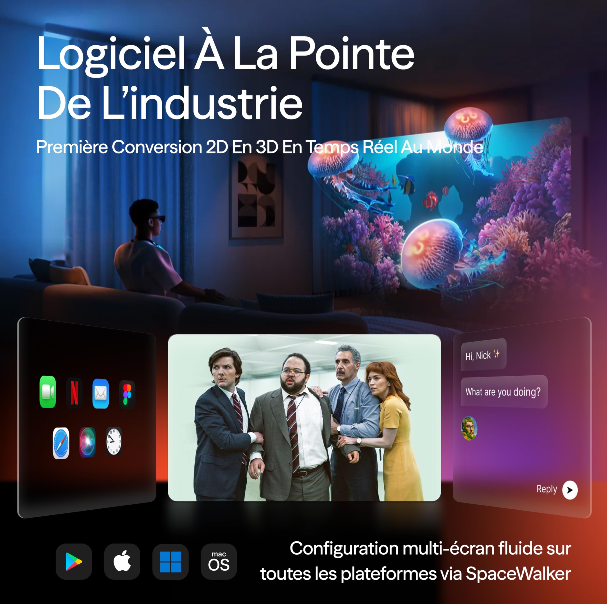 VITURE Lunettes XR Luma Pro — Écran Ultra Net de 152” en 1200p 120Hz, FOV 52°, Film Électrochrome, Harman Audio, Compatibles avec iPhone 17/16/15, Android, Mac, PC, Steam Deck, Switch 2 – Standard