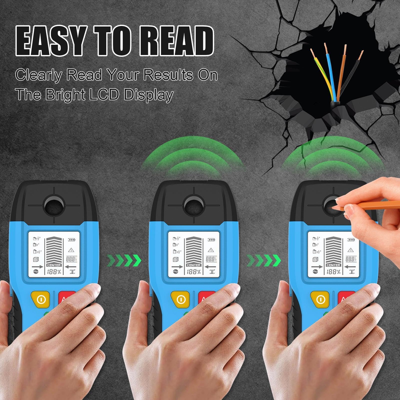 Scanner LCD multifunzione ad alta precisione portatile Stud Finder