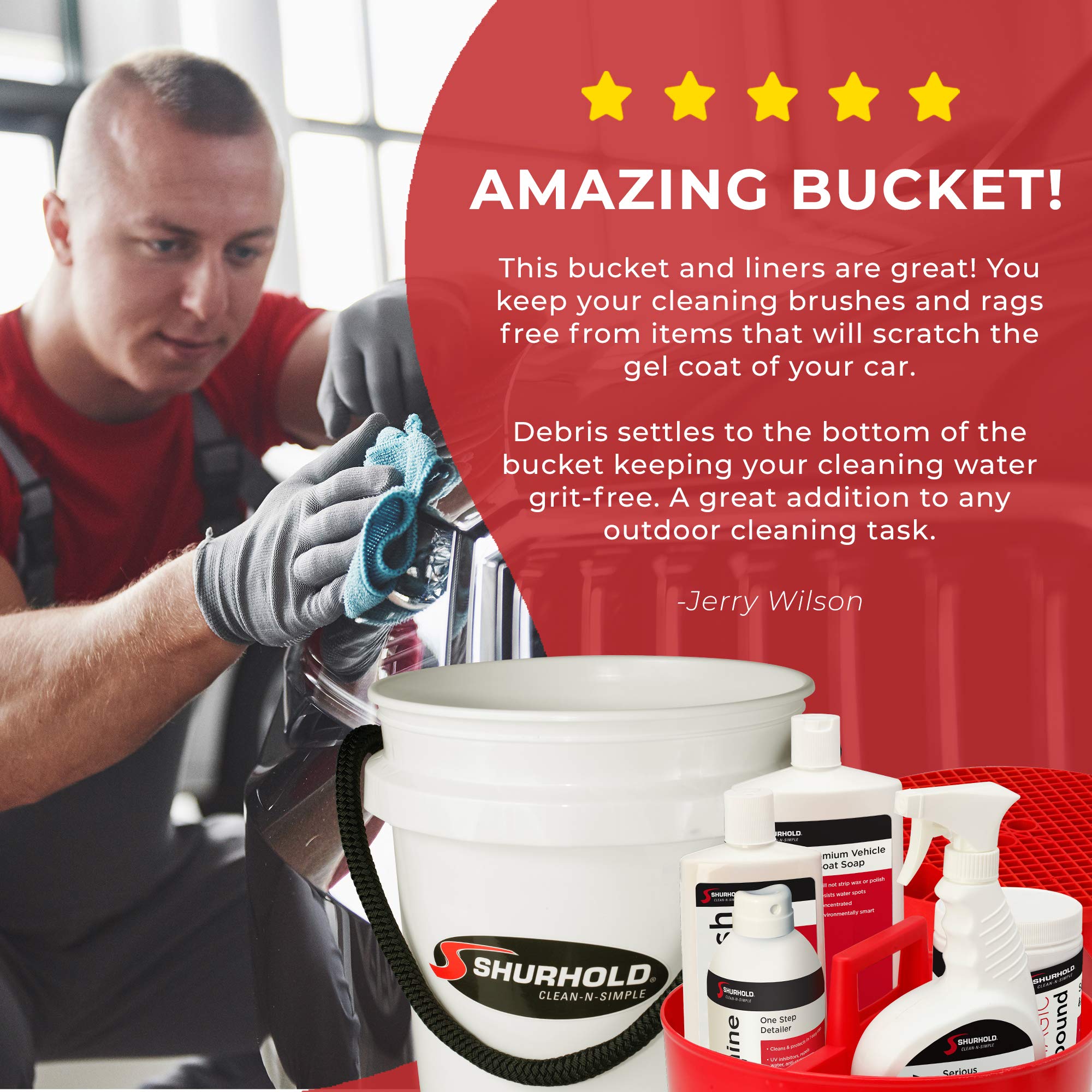 Shurhold Ultimate One Bucket System, 5 Gallon Bucket with Black Rope