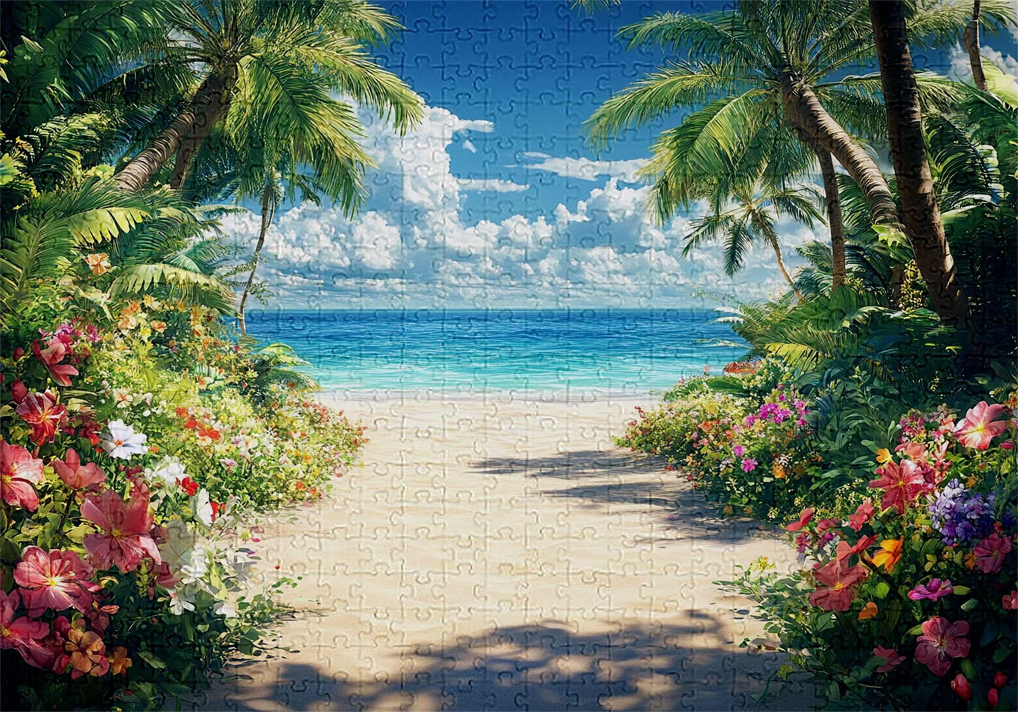 Puzzle 4000 Sztuk Plaża Puzzle dla dorosłych Krajobraz 141x87cm Unikalne Rzemiosło Klasyczna Drewniana układanka 3D do rodzinnych gier aktywnych, układanka zrób to sam do dekoracji ścian domu