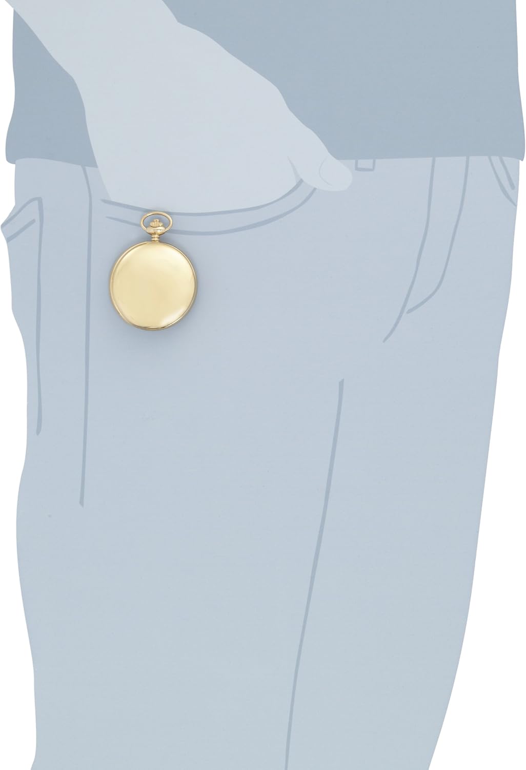 Charles-Hubert, Paris 3907-GRR Premium Collection Gold-Plated Stainless Steel Polished Finish Double Hunter Case Mechanical Pocket Watch