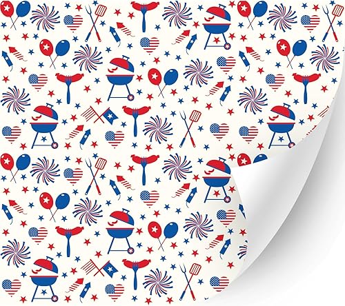 Miniatura 10 de HTV4U Vinilo adhesivo brillante con diseño de temática estadounidense (horizonte abstracto de la bandera de Estados Unidos, 13.5 x 12 pulgadas),