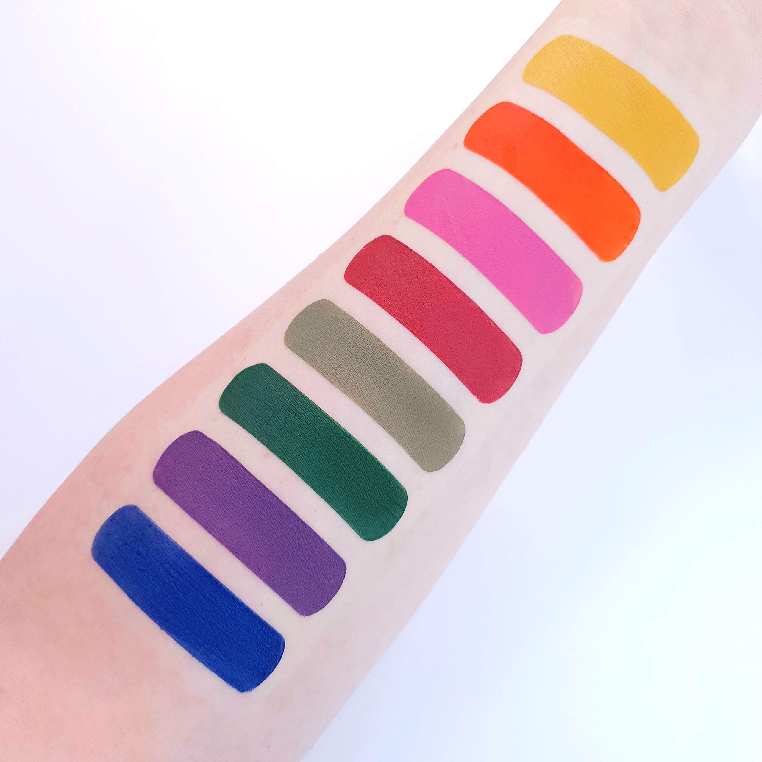 Pro Face & Body Paint Cake Pots by Moon Creations - Darks Colours Set - Professional Water Based Face Paint Makeup for Adults, Kids - 1.26oz