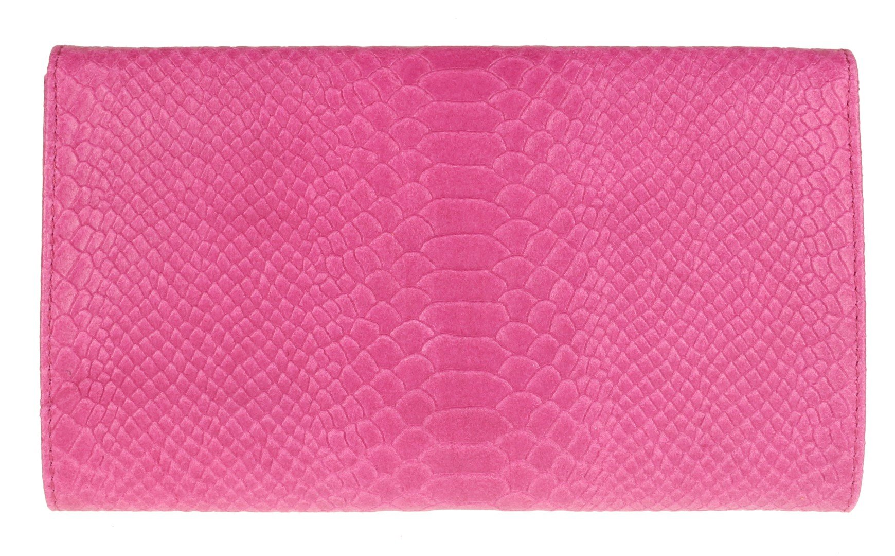 Girly Handbags Bolso Clutch de Piel Italiana con Estampado de Serpiente