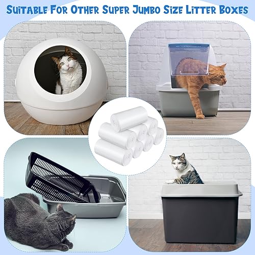 Miniatura 6 de Yeaqee 200 forros para cajones de residuos compatibles con modelos de robots de arena, bolsas de revestimiento de repuesto de 9 a 11 galones, bolsas