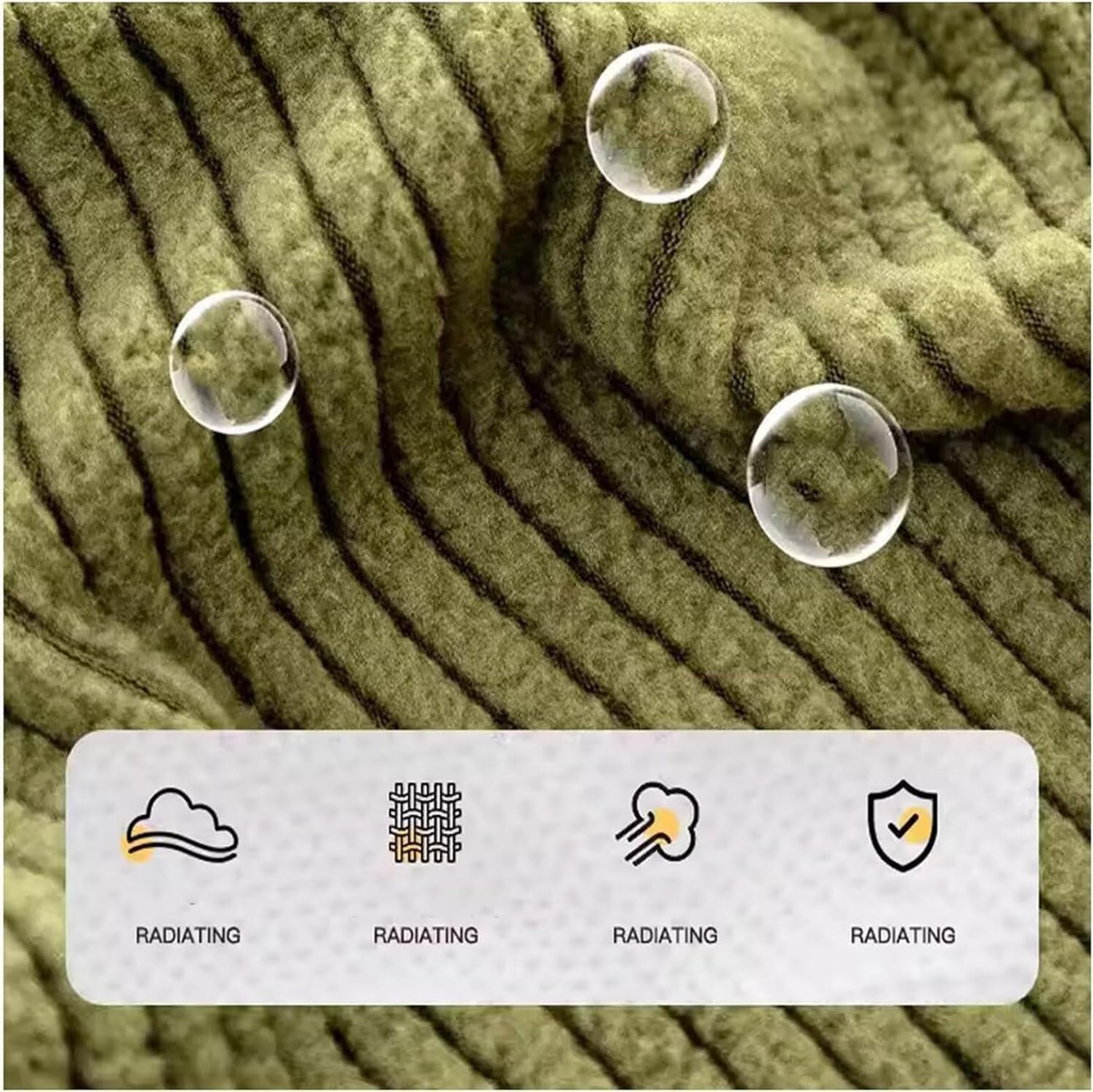 Housse de Canapé Extensible Velours Côtelé, Protection Antidérapante Lavable pour Salon, Adaptée aux Canapés 1-4 Places