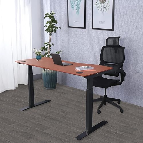 Miniatura 4 de ApexDesk Elite Pro Series 60" x 27" Electric Height Adjustable Stand up Desk, Sit Stand Home Office Desk, Computer Desk - Curved Bamboo Parte