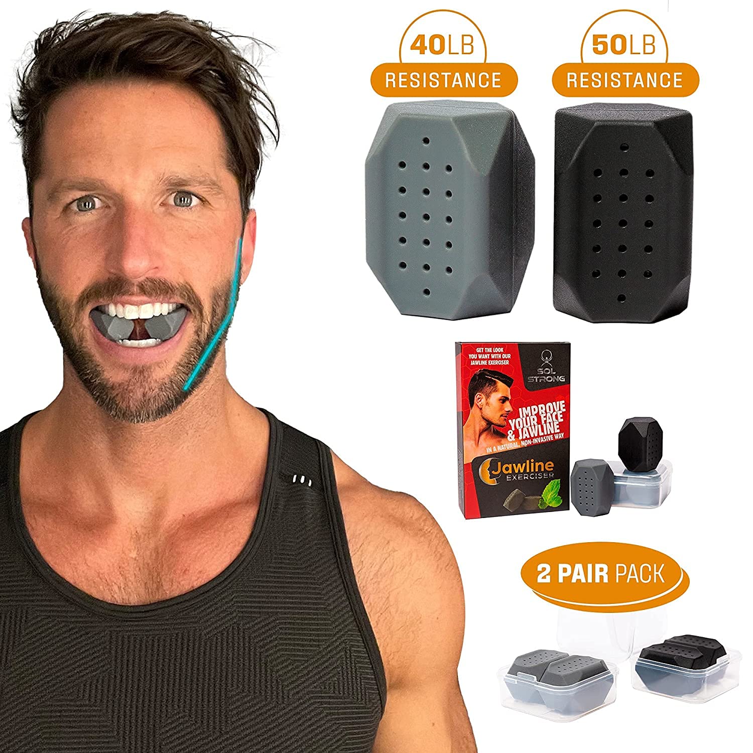 Buy SOL STRONG Jawline Exerciser 4 Piece Pack Face Exerciser for