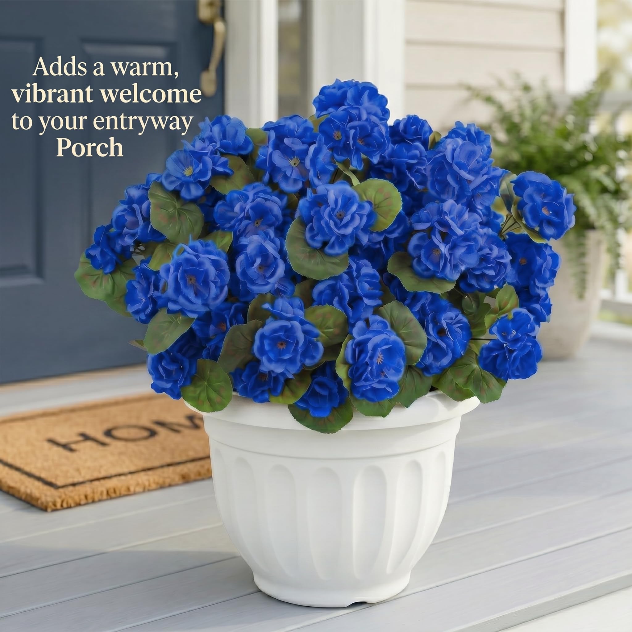 24Pcs artficial Fiori per Esterno Blu