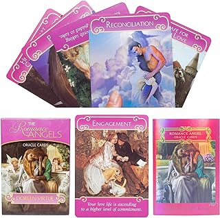 Oracle Cards Deck,The Romance Angels Tarot, 44 Tarot Oracle Deck,love oracle cards ,Tarot Cards with Guide Book, Oracle Cards Deck,Tarot Cards Set,Keywords, Reversed, Chakra, Yes or No(Romance Angels)