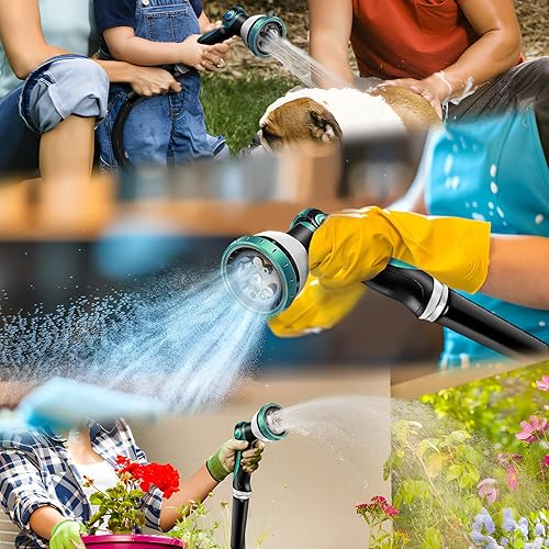 Miniatura 7 de Manguera de jardín no expandible de 75 pies, flexible, resistente a las explosiones, con boquilla rociadora de 10 funciones, ligera y duradera para