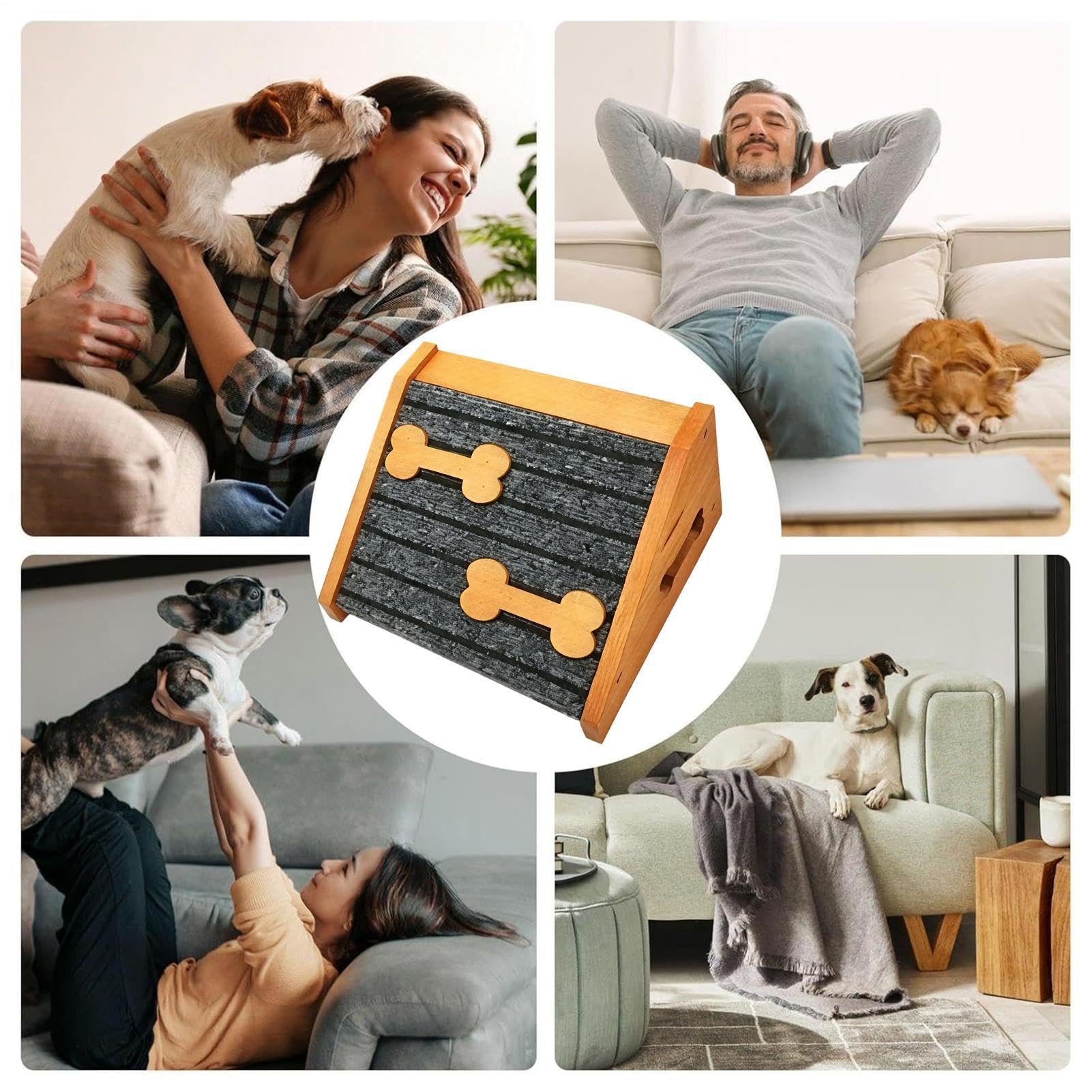 Rampa para Mascotas de tamaño pequeño | Escalera de Madera con Superficie Antideslizante,Rampa para Mascotas con Almohadilla De Fieltro,para Cama sofá Dormitorio Interior Exterior