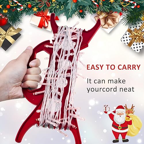 Miniatura 4 de 8 soportes de almacenamiento de luces de Navidad rojas, organizador de luces de Navidad multiusos, cable de cuerda de enrollamiento, carrete de