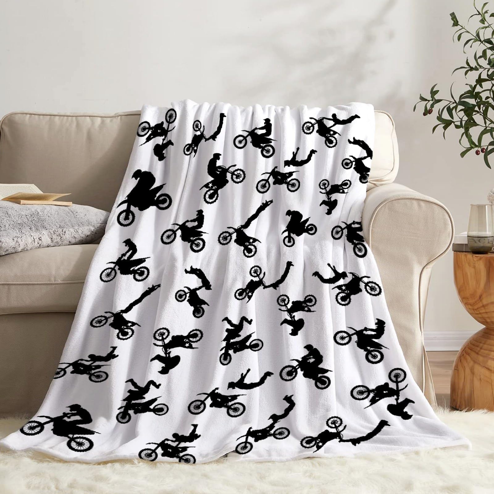 Manta de moto de cross, regalo para niños y niños, manta de motocicleta | Manta suave para niños y amantes de la motocicleta, regalo para niños, para decoración de sofá, cama, 50 x 40 pulgadas
