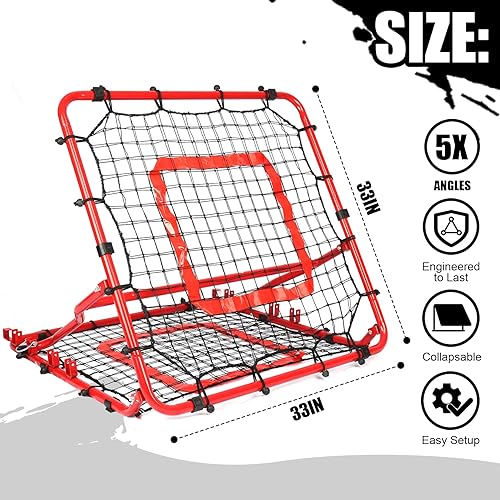 Miniatura 9 de Storgem Red de rebote de béisbol y sóftbol, red de rebote de retroceso, red de rebote de fútbol, rebote de campo, red de rebote de lanzamiento