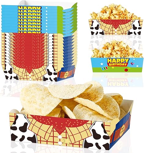 Miniatura 1 de Bandejas de papel desechables de historias de dibujos animados, 24 unidades, dos infinitos y más allá, decoraciones de cumpleaños, bandejas de nacho